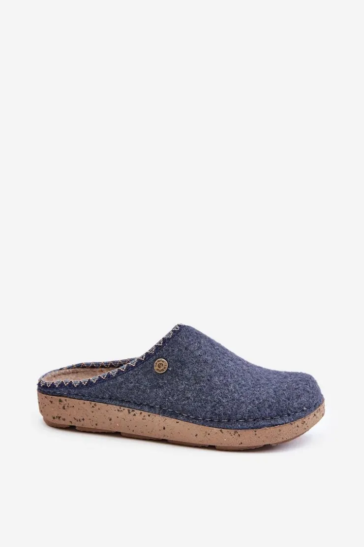 INBLU Kapcie Klasyczne|Klapki Damskie Klasyczne*Obuwie Domowe Kapcie Damskie ED000018 Grnatowe