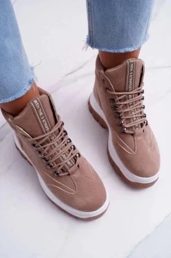 Sale Boto Obuwie Trekkingowe Damskie Trapery Beżowe Greem