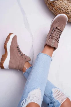 Sale Boto Obuwie Trekkingowe Damskie Trapery Beżowe Greem