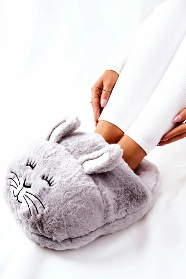 Damskie Boto Ocieplacz Na Stopy Króliczek Szary