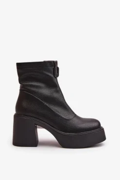 Damskie Buty damskie Vinceza Ocieplane Botki Damskie Na Platformie I Słupku Czarne Vinceza 66715