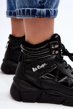 Damskie Lee Cooper Ocieplane Botki Damskie Na Platformie LCJ-23-44-1984 Czarne