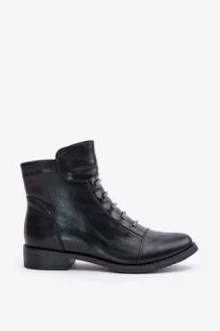 Boto Botki Ocieplane|Czarne Botki*Ocieplane Botki Damskie Na Płaskim Obcasie Czarne Labise Czarny