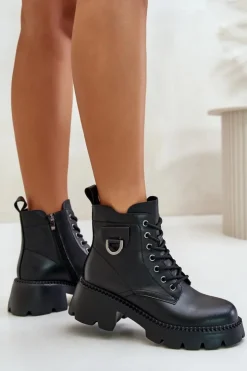 Discount Buty damskie Vinceza Ocieplane Botki Damskie Ze Skóry Naturalnej Vinceza 41460 Czarne