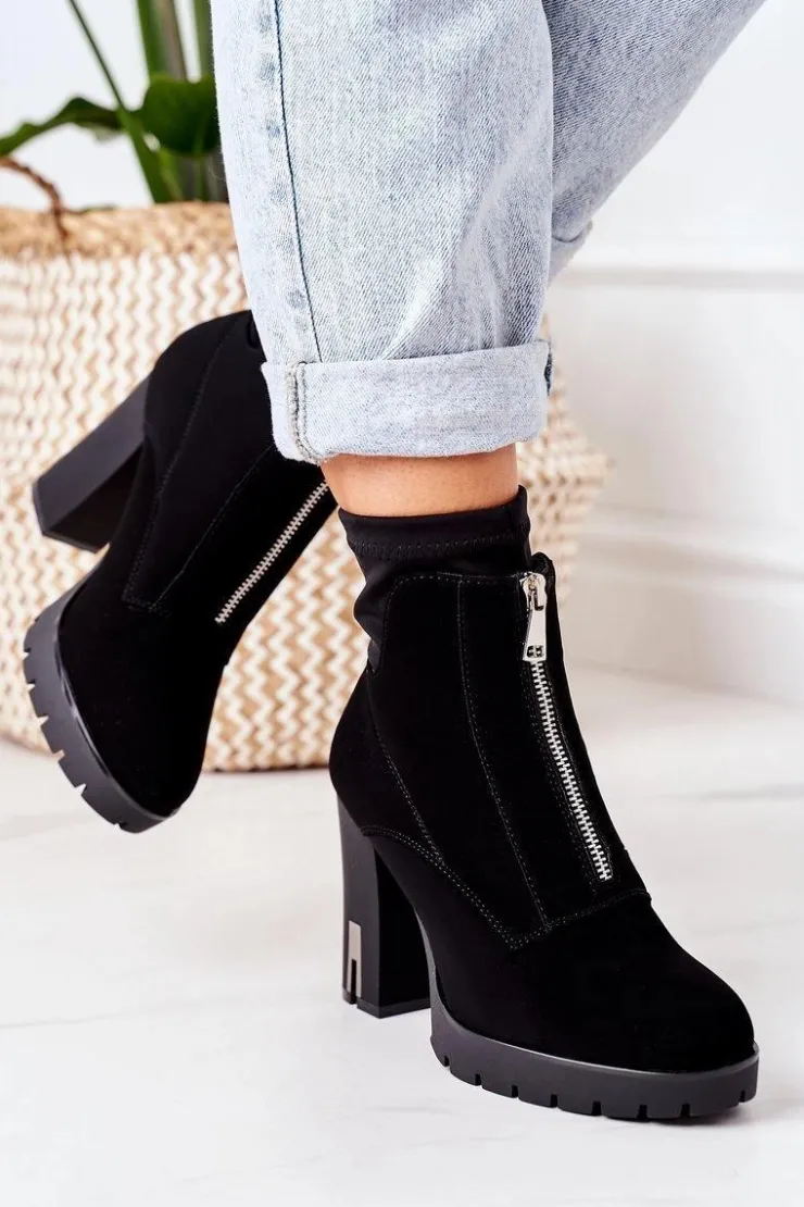 Boto Botki Ocieplane|Botki Na Słupku*Ocieplane Botki Na Słupku Czarne Wonder Woman