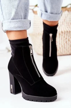 Boto Botki Ocieplane|Botki Na Słupku*Ocieplane Botki Na Słupku Czarne Wonder Woman