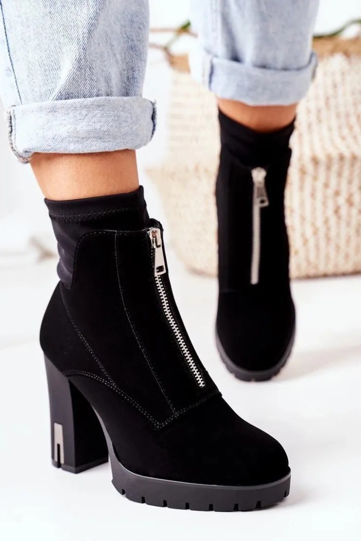 Boto Botki Ocieplane|Botki Na Słupku*Ocieplane Botki Na Słupku Czarne Wonder Woman