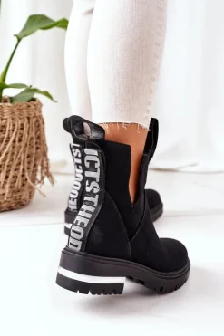 Damskie Boto Ocieplane Botki Sztyblety Z Suwakiem Czarne My Way
