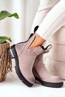 Online Boto Ocieplane Botki Sztyblety Z Suwakiem Szare My Way