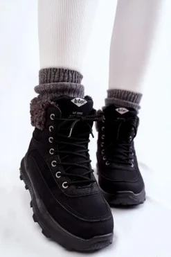 Damskie Lee Cooper Ocieplane Botki Trapery LCJ-22-44-1362 Czarne