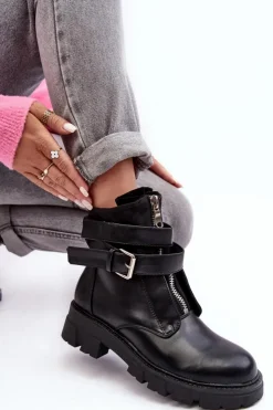 Hot Boto Ocieplane Botki Workery Czarne Not Realy