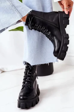 Boto Ocieplane Botki Workery Czarne World Is Mine