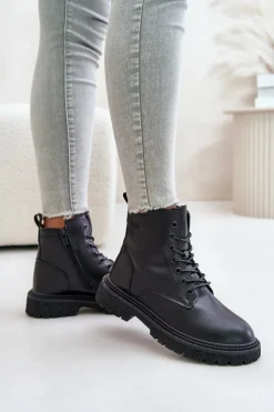 Best Big Star Shoes Ocieplane Botki Workery Damskie Big Star OO274A126 Czarne