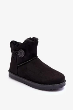 Boto Śniegowce Damskie*Ocieplane Damskie Śniegowce Z Ozdobą Czarne Siriol Czarny