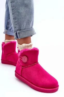 Boto Śniegowce Damskie*Ocieplane Damskie Śniegowce Z Ozdobą Fuksja Siriol