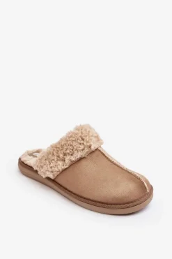 INBLU Kapcie Klasyczne|Klapki Damskie Klasyczne*Ocieplane Kapcie Damskie EK000010 Beżowe