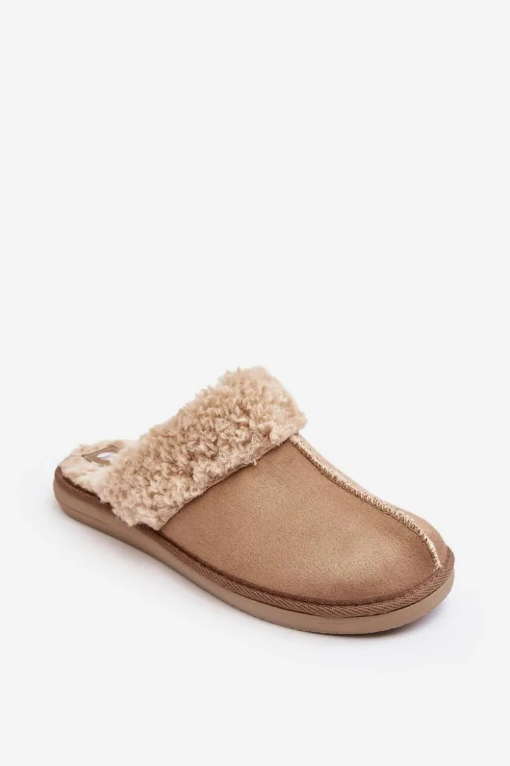 INBLU Kapcie Klasyczne|Klapki Damskie Klasyczne*Ocieplane Kapcie Damskie EK000010 Beżowe