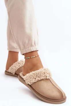 INBLU Kapcie Klasyczne|Klapki Damskie Klasyczne*Ocieplane Kapcie Damskie EK000010 Beżowe