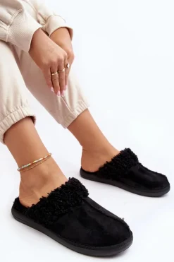 Damskie INBLU Ocieplane Kapcie Damskie EK000010 Czarne