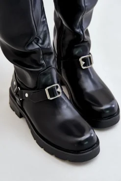 Boto Kozaki Ocieplane|Kozaki Przed Kolano*Ocieplane Kozaki Damskie Na Zamek Eko Skórzane Czarne Tialethe Czarny