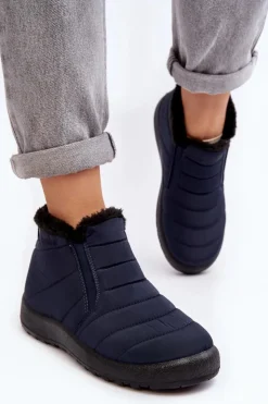 Evento Śniegowce Damskie*Ocieplane Niskie Damskie Śniegowce Granatowe Enmore