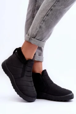 Evento Śniegowce Damskie*Ocieplane Niskie Damskie Śniegowce Czarne Enmore