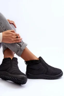 Evento Śniegowce Damskie*Ocieplane Niskie Damskie Śniegowce Czarne Enmore