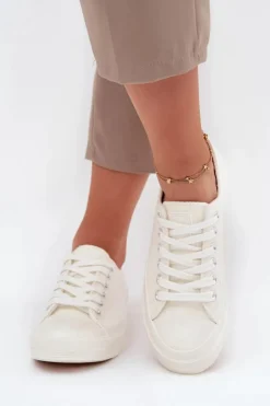 Damskie Big Star Shoes Ocieplane Niskie Trampki Damskie Big Star OO274927 Białe