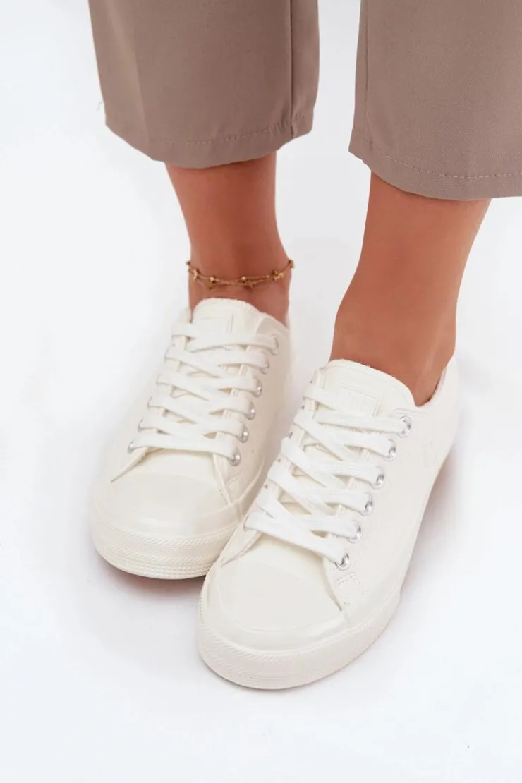 Damskie Big Star Shoes Ocieplane Niskie Trampki Damskie Big Star OO274927 Białe