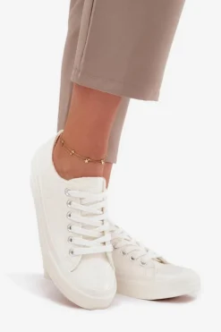 Damskie Big Star Shoes Ocieplane Niskie Trampki Damskie Big Star OO274927 Białe