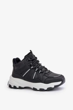 Damskie Big Star Shoes Ocieplane Sneakersy Damskie Big Star OO274A160 Czarne