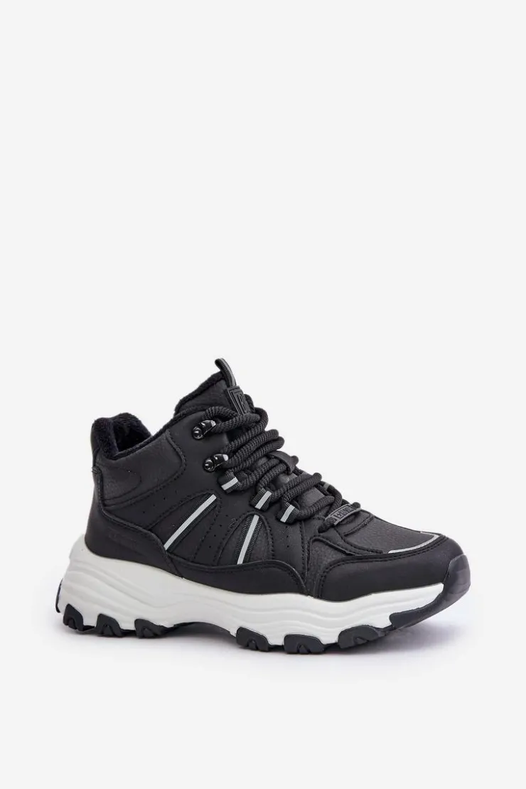 Damskie Big Star Shoes Ocieplane Sneakersy Damskie Big Star OO274A160 Czarne