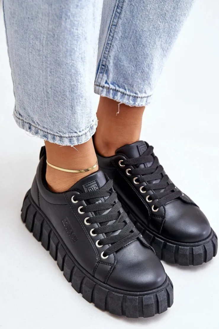 Damskie Big Star Shoes Ocieplane Sneakersy Damskie Big Star MM274617 Czarne