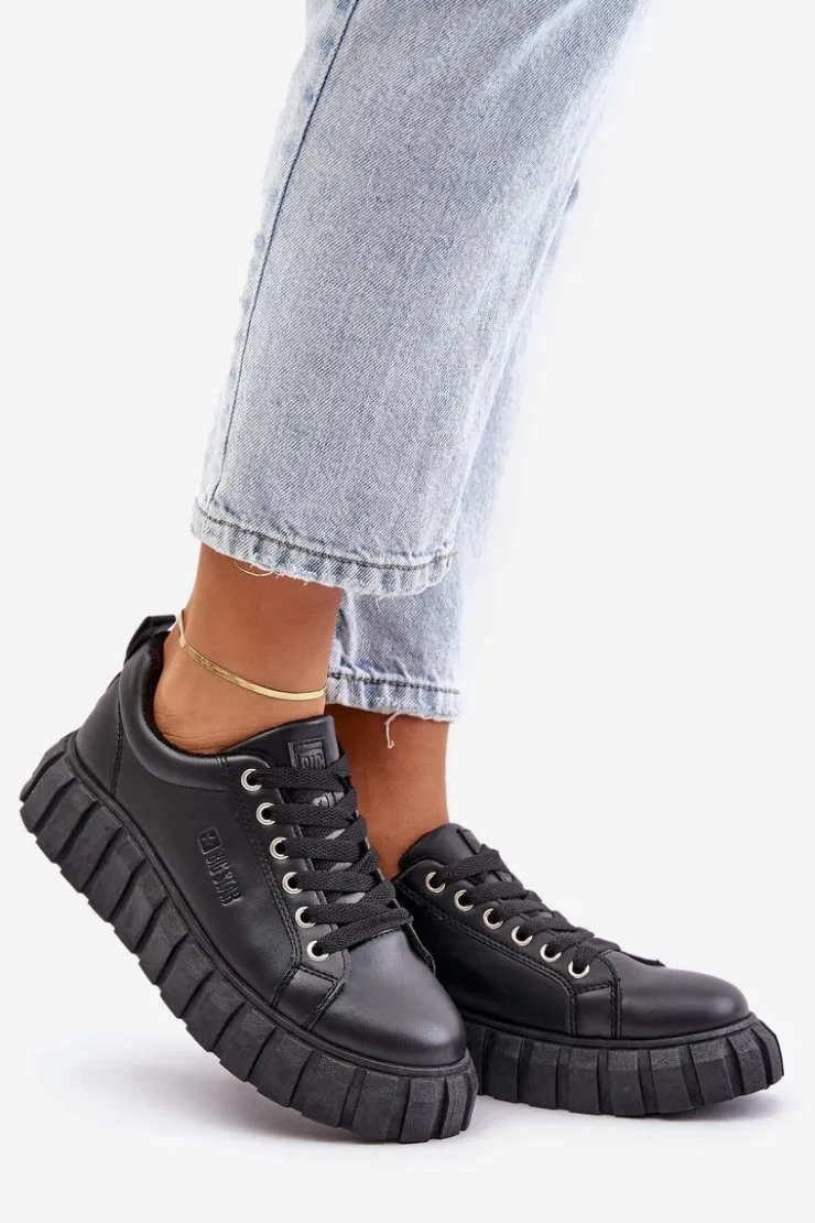 Damskie Big Star Shoes Ocieplane Sneakersy Damskie Big Star MM274617 Czarne