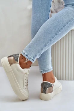 New Big Star Shoes Ocieplane Trampki Damskie Na Platformie Big Star OO274A454 Beżowe Beżowy