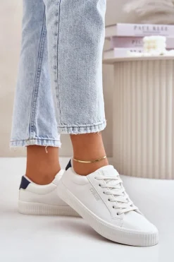 Damskie Big Star Shoes Ocieplane Trampki Damskie Big Star OO274A460 Białe