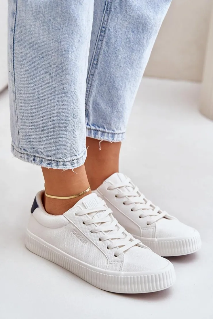 Damskie Big Star Shoes Ocieplane Trampki Damskie Big Star OO274A460 Białe