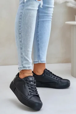 Damskie Big Star Shoes Ocieplane Trampki Damskie Na Platformie Big Star OO274A555 Czarne