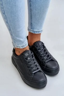 Damskie Big Star Shoes Ocieplane Trampki Damskie Na Platformie Big Star OO274A555 Czarne