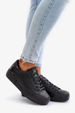 Damskie Big Star Shoes Ocieplane Trampki Damskie Na Platformie Big Star OO274A555 Czarne