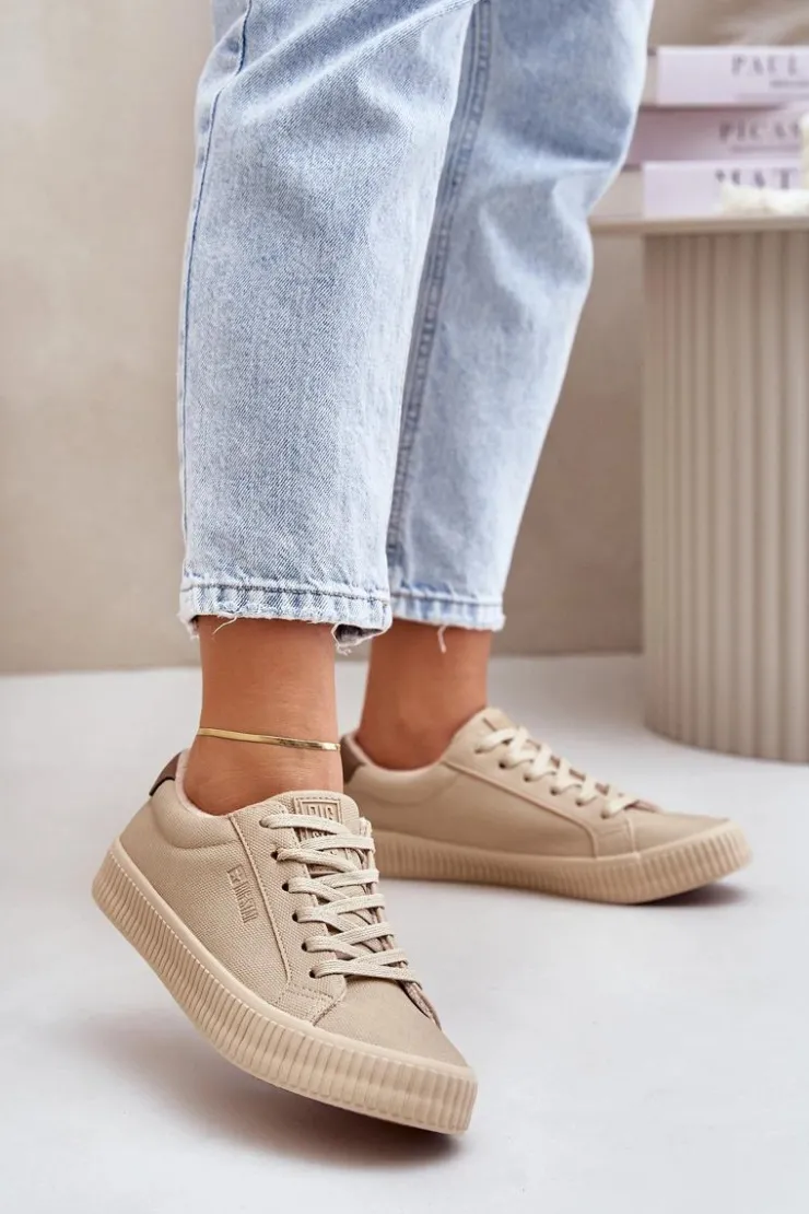 Best Big Star Shoes Ocieplane Trampki Damskie Big Star OO274A461 Beżowe Beżowy