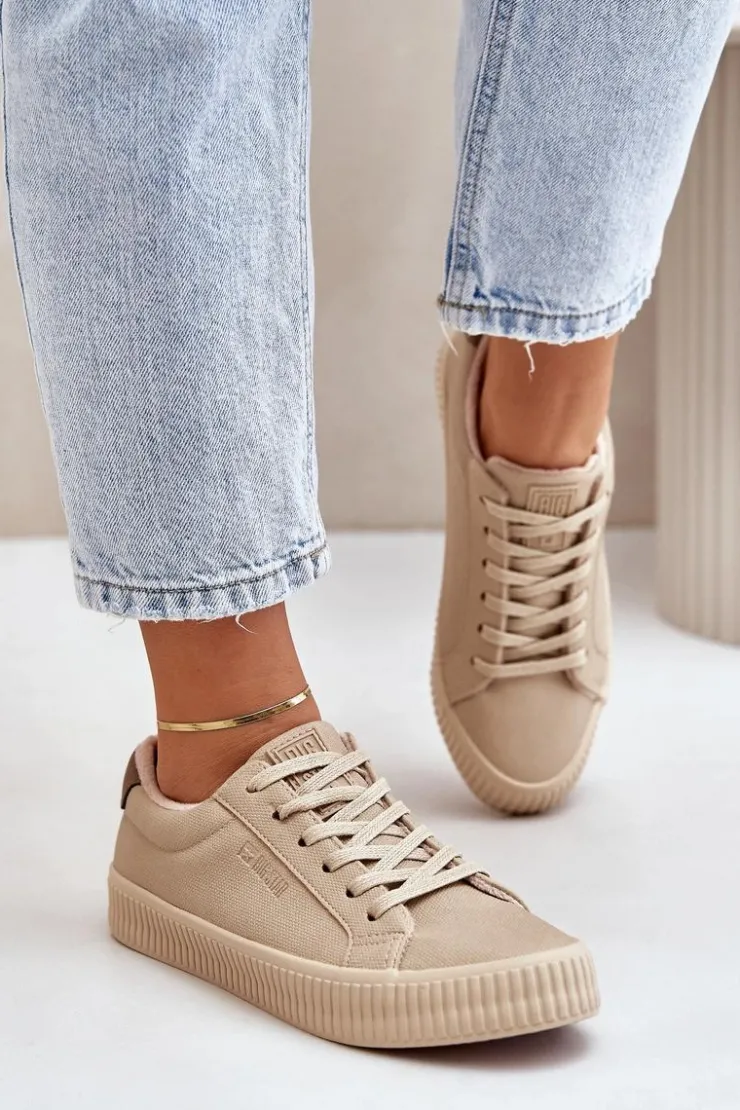 Best Big Star Shoes Ocieplane Trampki Damskie Big Star OO274A461 Beżowe Beżowy