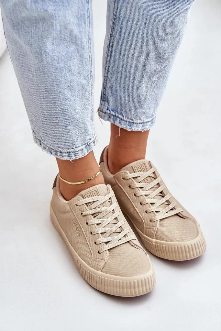 Best Big Star Shoes Ocieplane Trampki Damskie Big Star OO274A461 Beżowe Beżowy