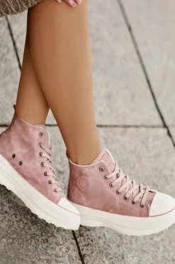 Damskie Big Star Shoes Ocieplane Trampki Damskie Na Platformie Big Star OO274071 Różowe