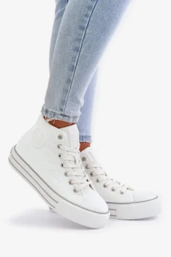 Big Star Shoes Ocieplane Trampki Damskie Na Platformie OO274A473 Białe Biały