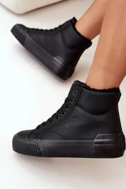 Damskie Big Star Shoes Ocieplane Trampki Damskie Na Platformie Big Star OO274796 Czarne