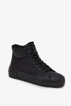 Damskie Big Star Shoes Ocieplane Trampki Damskie Na Platformie Big Star OO274796 Czarne