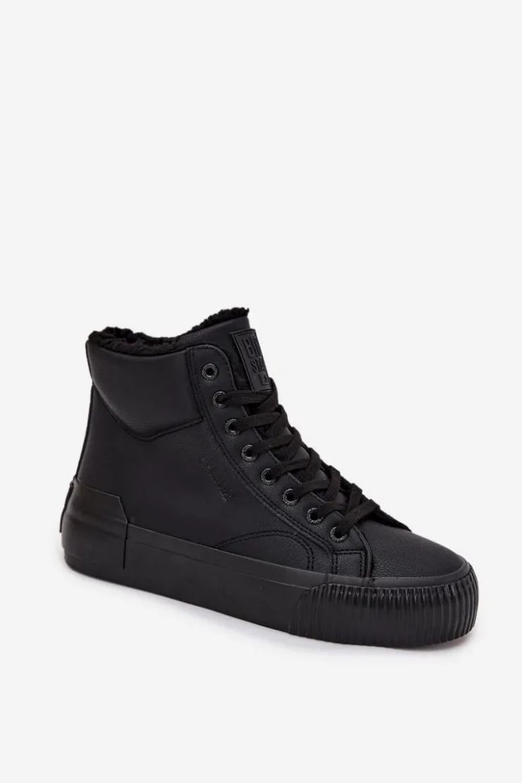 Damskie Big Star Shoes Ocieplane Trampki Damskie Na Platformie Big Star OO274796 Czarne