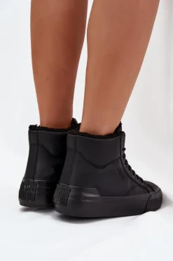 Damskie Big Star Shoes Ocieplane Trampki Damskie Na Platformie Big Star OO274796 Czarne