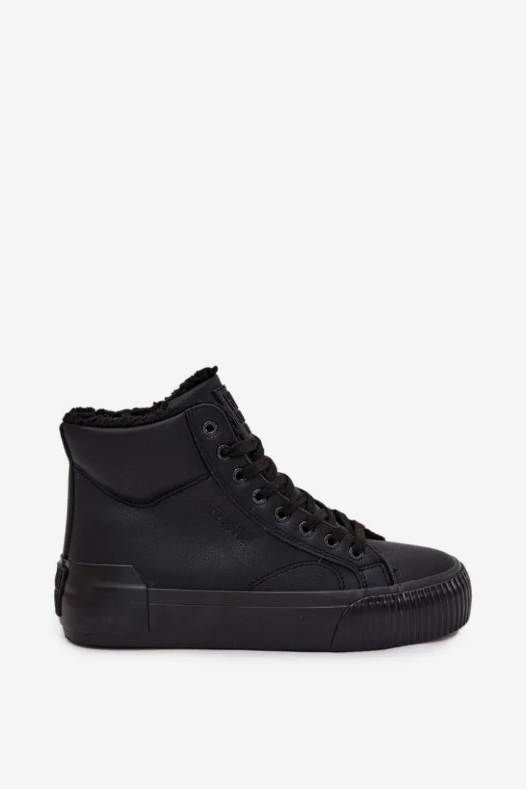 Damskie Big Star Shoes Ocieplane Trampki Damskie Na Platformie Big Star OO274796 Czarne